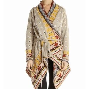 Anthropologie Freeway Small Wrap Sweater Flyaway Open Cardigan Southwestern Boho
